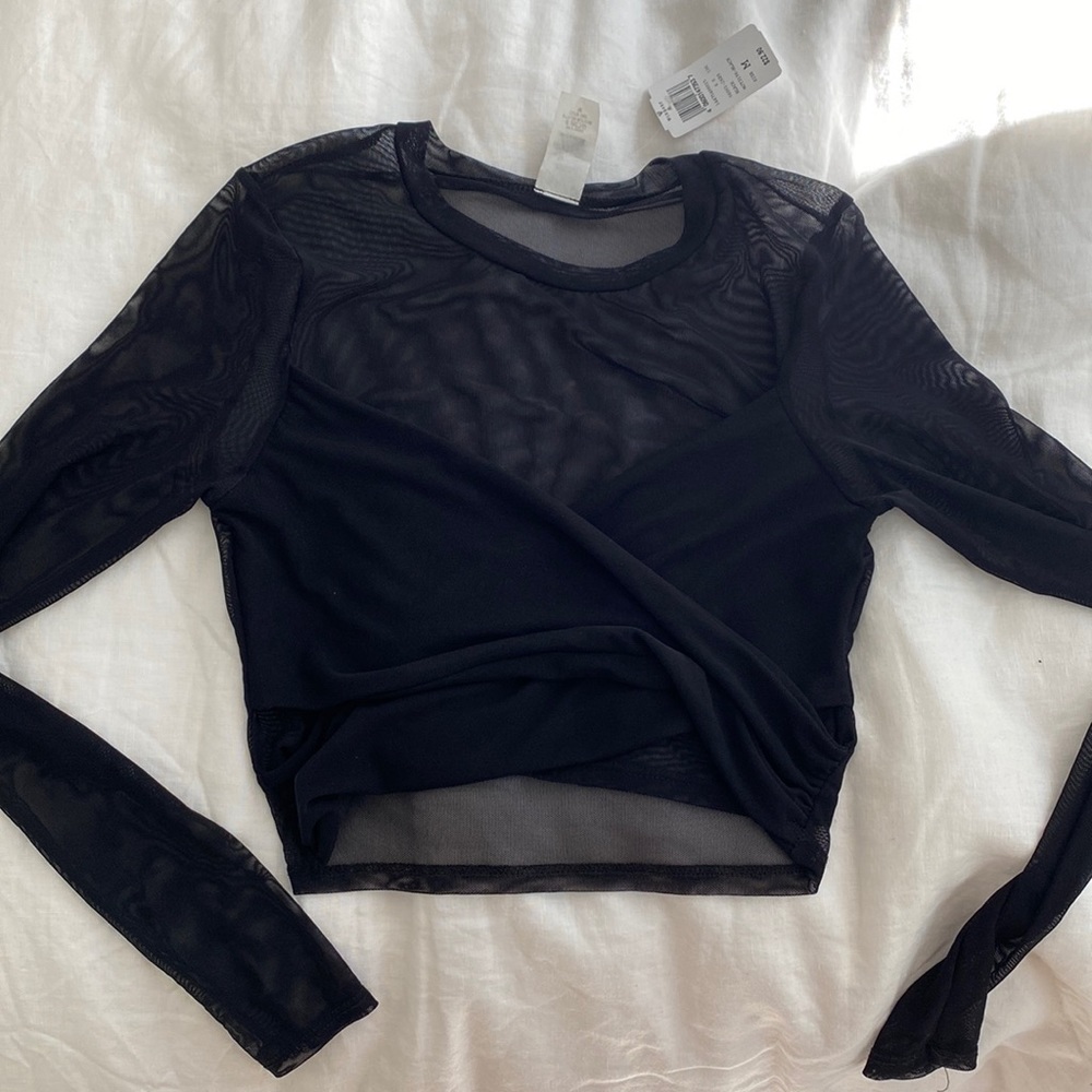 Black mesh long sleeve